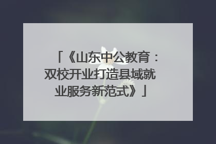 《山东中公教育：双校开业打造县域就业服务新范式》