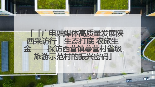 「广电融媒体高质量发展陕西采访行」生态打底 农旅生金——探访西营镇蔓营村省级旅游示范村的振兴密码