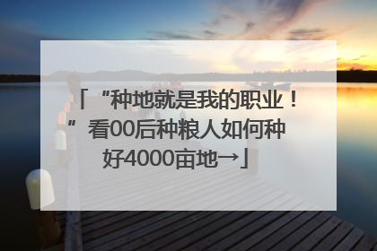 “种地就是我的职业！”看00后种粮人如何种好4000亩地→