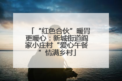 “红色合伙”暖胃更暖心：新城街道阎家小庄村“爱心午餐”情满乡村