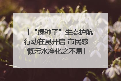 “绿种子”生态护航行动在昆开启 市民感慨污水净化之不易