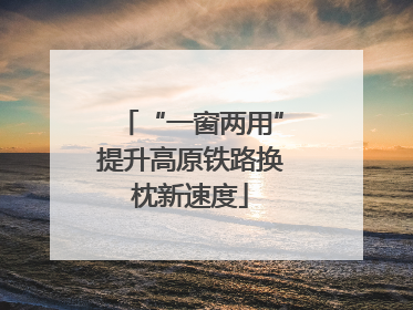 “一窗两用”提升高原铁路换枕新速度
