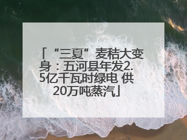 “三夏”麦秸大变身：五河县年发2.5亿千瓦时绿电 供20万吨蒸汽