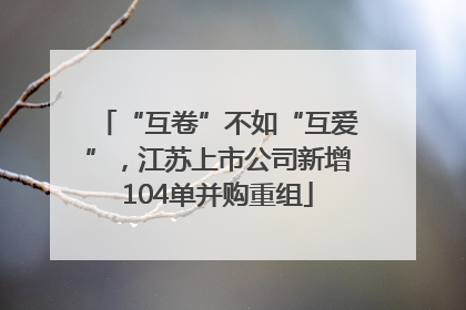 “互卷”不如“互爱”，江苏上市公司新增104单并购重组