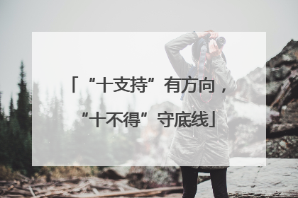 “十支持”有方向，“十不得”守底线