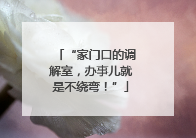 “家门口的调解室，办事儿就是不绕弯！”