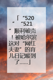“520”“521”顺利破壳！被哈尔滨这对“网红夫妻”的育儿日记暖到了……