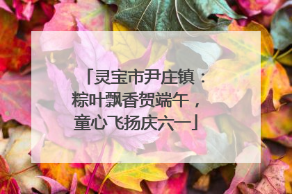灵宝市尹庄镇：粽叶飘香贺端午，童心飞扬庆六一