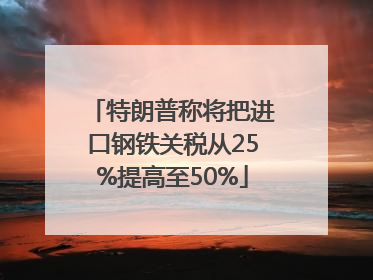 特朗普称将把进口钢铁关税从25%提高至50%