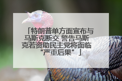 特朗普单方面宣布与马斯克断交 警告马斯克若资助民主党将面临“严重后果”