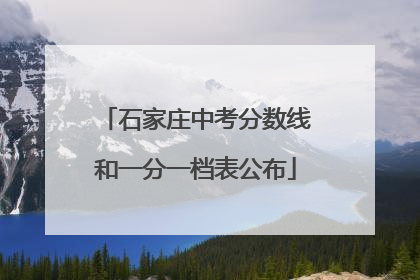 石家庄中考分数线和一分一档表公布