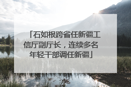 石如根跨省任新疆工信厅副厅长，连续多名年轻干部调任新疆