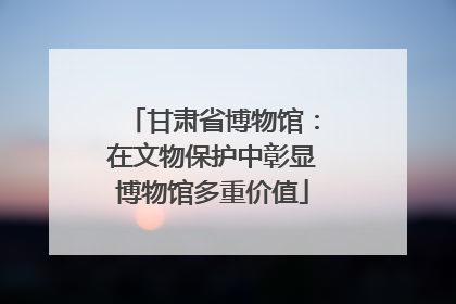 甘肃省博物馆：在文物保护中彰显博物馆多重价值