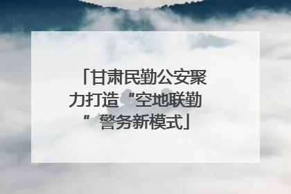 甘肃民勤公安聚力打造“空地联勤”警务新模式