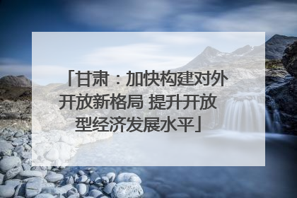 甘肃：加快构建对外开放新格局 提升开放型经济发展水平
