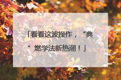 看看这波操作，“典”燃学法新热潮！
