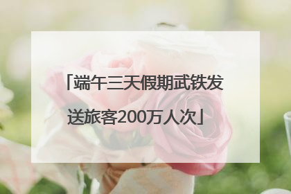端午三天假期武铁发送旅客200万人次