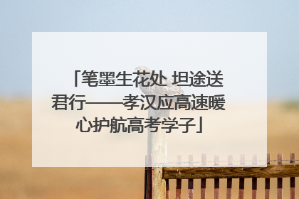 笔墨生花处 坦途送君行——孝汉应高速暖心护航高考学子