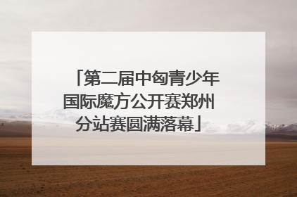 第二届中匈青少年国际魔方公开赛郑州分站赛圆满落幕