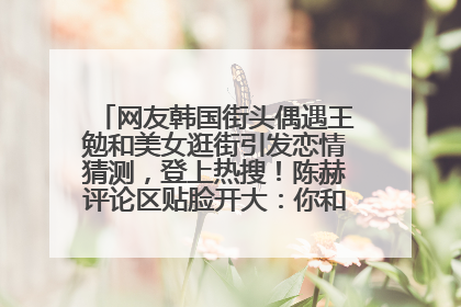 网友韩国街头偶遇王勉和美女逛街引发恋情猜测，登上热搜！陈赫评论区贴脸开大：你和谁逛街？我也想知道