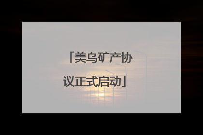 美乌矿产协议正式启动