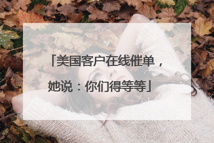 美国客户在线催单，她说：你们得等等