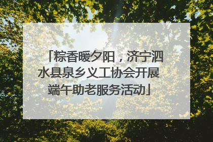 粽香暖夕阳，济宁泗水县泉乡义工协会开展端午助老服务活动