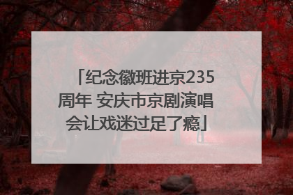 纪念徽班进京235周年 安庆市京剧演唱会让戏迷过足了瘾