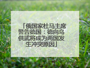 俄国家杜马主席警告德国：德向乌供武将成为两国发生冲突原因