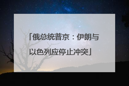 俄总统普京：伊朗与以色列应停止冲突