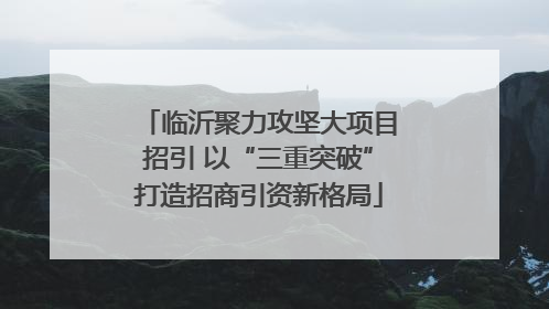 临沂聚力攻坚大项目招引 以“三重突破”打造招商引资新格局