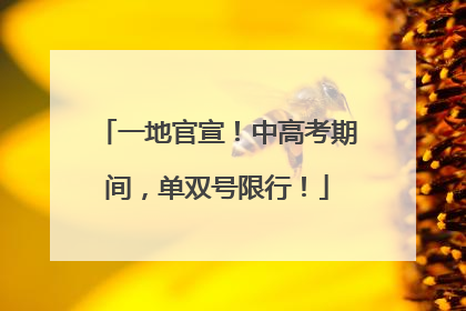 一地官宣！中高考期间，单双号限行！