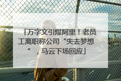 万字文引爆阿里！老员工离职称公司“失去梦想”，马云下场回应