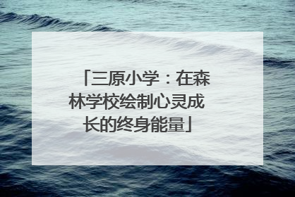 三原小学：在森林学校绘制心灵成长的终身能量