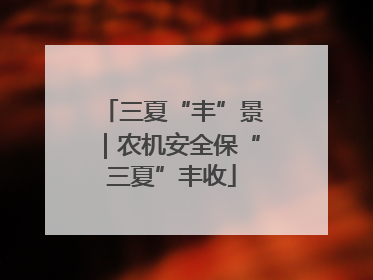 三夏“丰”景｜农机安全保“三夏”丰收