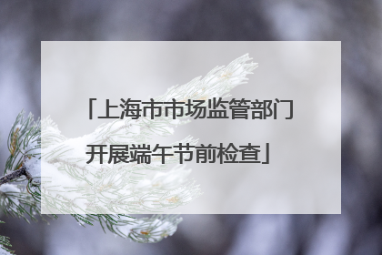 上海市市场监管部门开展端午节前检查