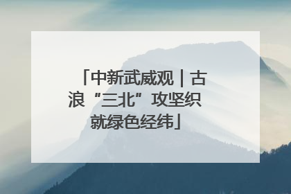 中新武威观｜古浪“三北”攻坚织就绿色经纬