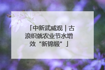 中新武威观｜古浪织就农业节水增效“新锦缎”