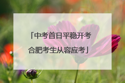 中考首日平稳开考 合肥考生从容应考