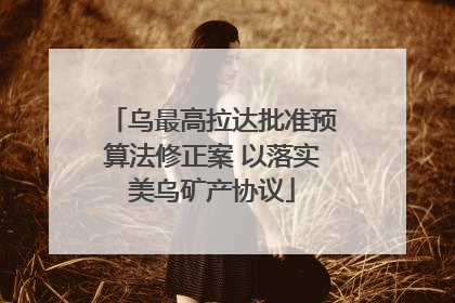 乌最高拉达批准预算法修正案 以落实美乌矿产协议