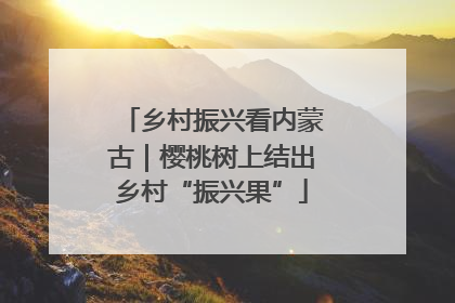 乡村振兴看内蒙古｜樱桃树上结出乡村“振兴果”