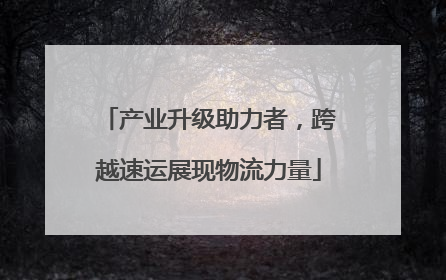 产业升级助力者，跨越速运展现物流力量