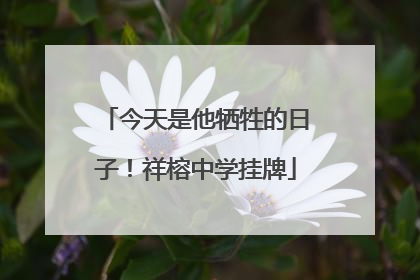 今天是他牺牲的日子！祥榕中学挂牌
