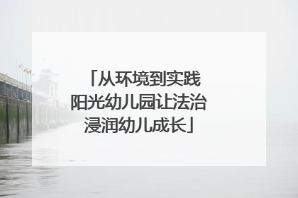 从环境到实践 阳光幼儿园让法治浸润幼儿成长