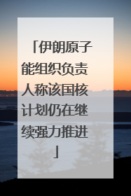 伊朗原子能组织负责人称该国核计划仍在继续强力推进