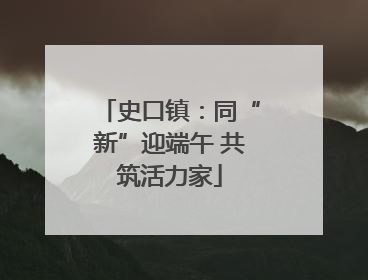 史口镇：同“新”迎端午 共筑活力家