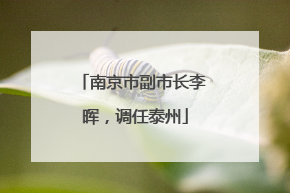 南京市副市长李晖，调任泰州