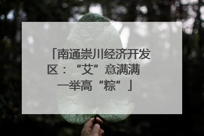 南通崇川经济开发区：“艾”意满满 一举高“粽”