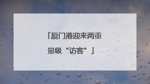 厦门港迎来两重量级“访客”