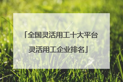 全国灵活用工十大平台 灵活用工企业排名